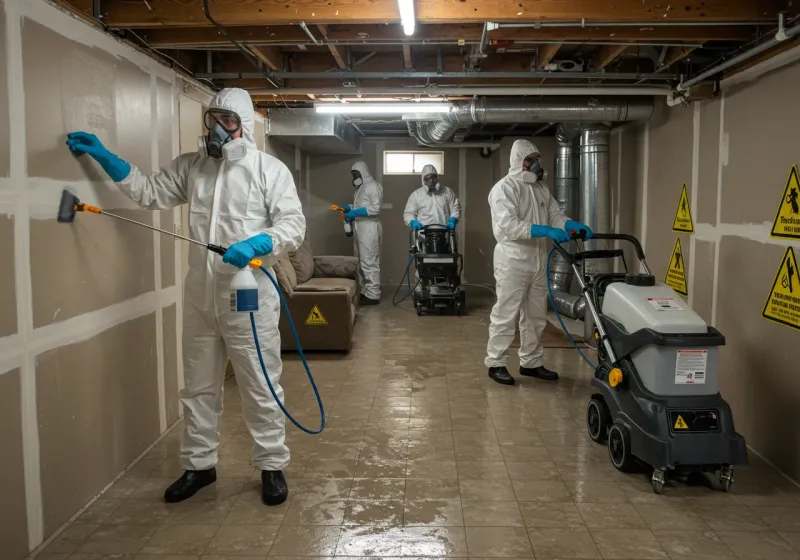 Basement Moisture Removal and Structural Drying process in Englewood, NJ